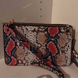 ALDO Multi-Color Snakeskin Crossbody Bag Gold Studded Strap Python Embossed